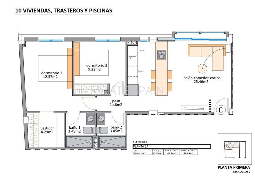 Апартаменты в Сан-Педро-дель-Пинатар 76 м2 №ART261300EA2A  - Продажа - 10 large