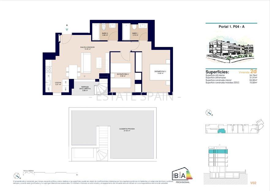 Апартаменты в Аликанте 72 м2 №ART2619EB4FB  - Продажа - 13 large