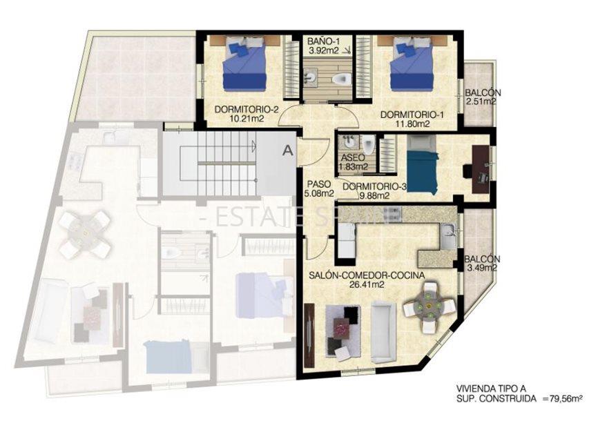 Апартаменты в Хакарилья 80 м2 №ART24749B672  - Продажа - 40 large