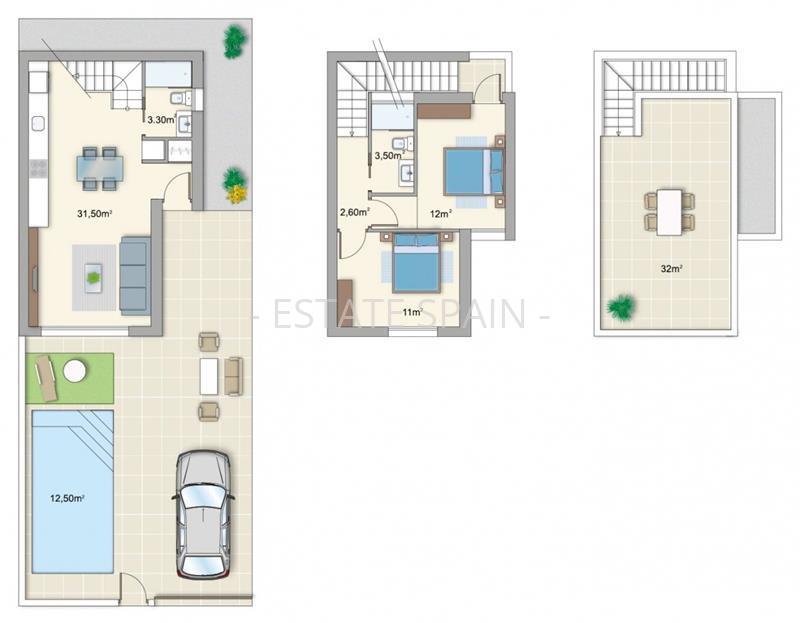 Шале в Бенихофаре 90 м2 №TAU18228FEA6  - Продажа - 2 large