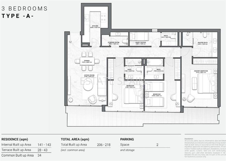 Апартаменты в Новая Золотая Миля 206 м2 №ART23946C976  - Продажа - 4 large