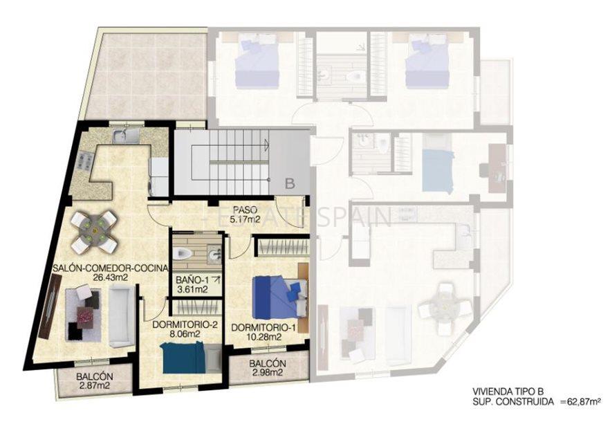 Апартаменты в Хакарилья 63 м2 №ART2474E2266  - Продажа - 40 large